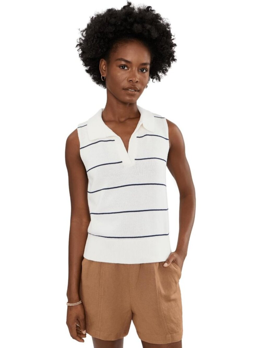 Cotton Polo Sweater Tank for Women - Stylish & Comfortable Summer Top